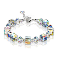 Load image into Gallery viewer, Luxury Exquisite Aurora Square Geometric Polygon Bead Crystals Bracelet Women Females Tennis Bracelet Charm Jewelry Accessory
