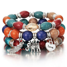 Load image into Gallery viewer, 3-4pcs/set Fashion Boho Bracelets &amp; Bangles Women Stone Beaded Bracelet Set With Colorful Gem Long Wrap Bracelet for Women