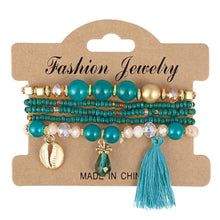 Load image into Gallery viewer, 3-4pcs/set Fashion Boho Bracelets &amp; Bangles Women Stone Beaded Bracelet Set With Colorful Gem Long Wrap Bracelet for Women