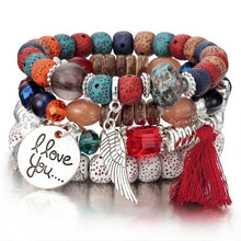Load image into Gallery viewer, 3-4pcs/set Fashion Boho Bracelets &amp; Bangles Women Stone Beaded Bracelet Set With Colorful Gem Long Wrap Bracelet for Women
