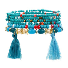 Load image into Gallery viewer, 3-4pcs/set Fashion Boho Bracelets &amp; Bangles Women Stone Beaded Bracelet Set With Colorful Gem Long Wrap Bracelet for Women