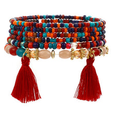 Load image into Gallery viewer, 3-4pcs/set Fashion Boho Bracelets &amp; Bangles Women Stone Beaded Bracelet Set With Colorful Gem Long Wrap Bracelet for Women