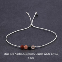 Load image into Gallery viewer, Handmade Moonstone Bracelet Thin Rope With Natural Crystal 925 Sterling Silver Beads Personalized Bracelets For Women