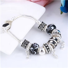 Load image into Gallery viewer, ZOSHI Pink Crystal Charm Silver Bracelets &amp; Bangles for Women With Aliexpress Murano Beads Silver Bracelet Femme Jewelry