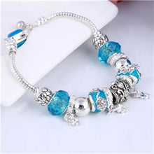 Load image into Gallery viewer, ZOSHI Pink Crystal Charm Silver Bracelets &amp; Bangles for Women With Aliexpress Murano Beads Silver Bracelet Femme Jewelry