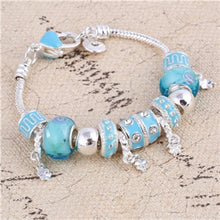 Load image into Gallery viewer, ZOSHI Pink Crystal Charm Silver Bracelets &amp; Bangles for Women With Aliexpress Murano Beads Silver Bracelet Femme Jewelry