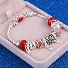 Load image into Gallery viewer, ZOSHI Pink Crystal Charm Silver Bracelets &amp; Bangles for Women With Aliexpress Murano Beads Silver Bracelet Femme Jewelry